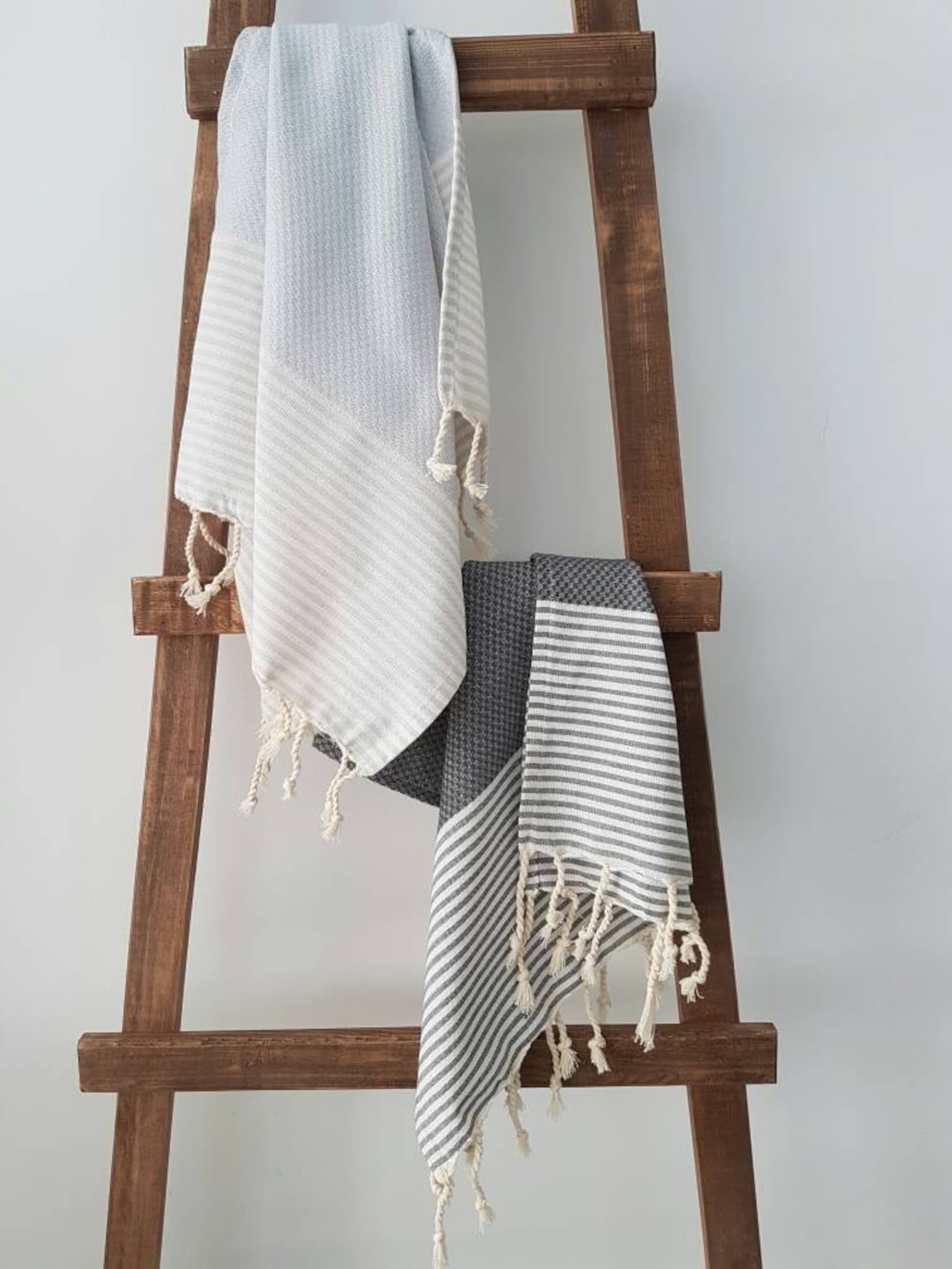 Grey Hand Towel 100 Cotton Guest Towel Stripe Daily Towel Etsy