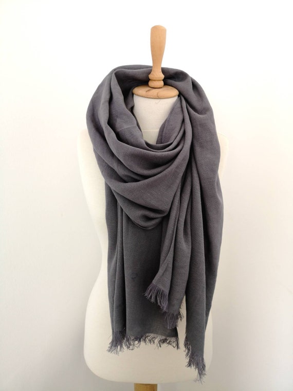 grey linen scarf