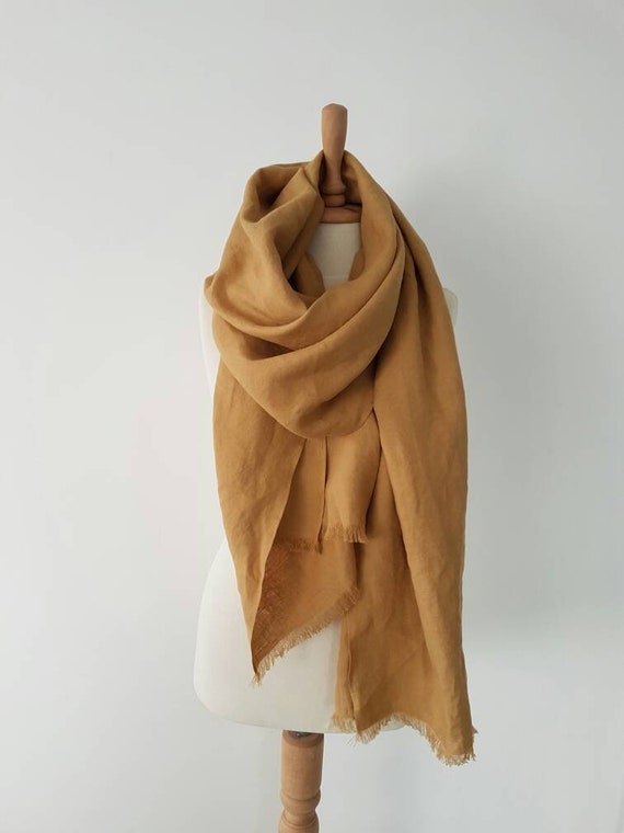 yellow linen scarf