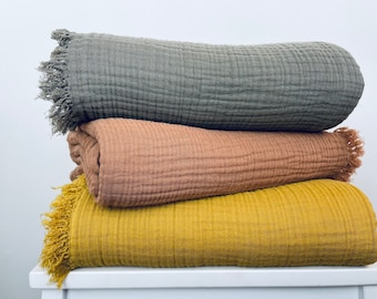 Gauze Throw Blanket Soft Cotton Blanket Sofa Coach Throw