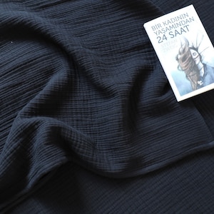 Black  Muslin  Blanket - Bohemian Coverlet - King Size Bedspread - 4 Layer Muslin Pillow Case - Gauze Cotton BedCover - Housewarming Gift