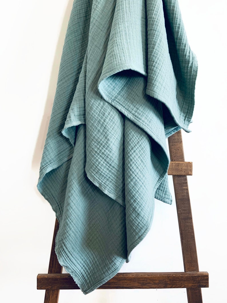 Muslin Throw in Sage Green Custom Blanket Throw Muslin Etsy UK