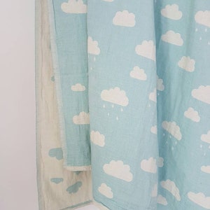 Blue Clouds blanket for kids - Baby Nursery Blanket - Baby Shower Gift  - Cozy Nursery Decor