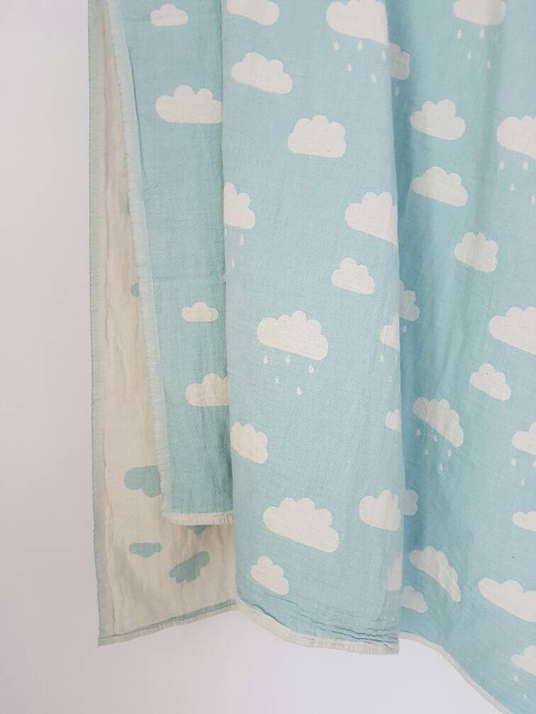 Couverture Blue Clouds Pour Enfants - Couverture de Pépinière Bébé Cadeau Douche Décor Confortable