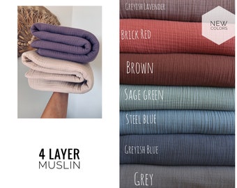 4 Layer Muslin Cotton Blanket - Adult Muslin Throw Blanket Coverlet - Muslin Pillow Case - Gauze Cotton Bedspread - Housewarming Gift