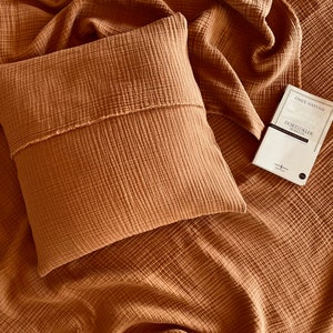 Muslin Throw Blanket - Cinnamon Gauze Blanket - 4 Layer Muslin Throw - Soft Cotton Blanket - Housewarming Gift - Cozy Sofa Throws