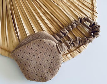 Maschera per dormire a pois, da viaggio, realizzata a mano, in morbido cotone, ideale per yoga e meditazione, regalo per lei