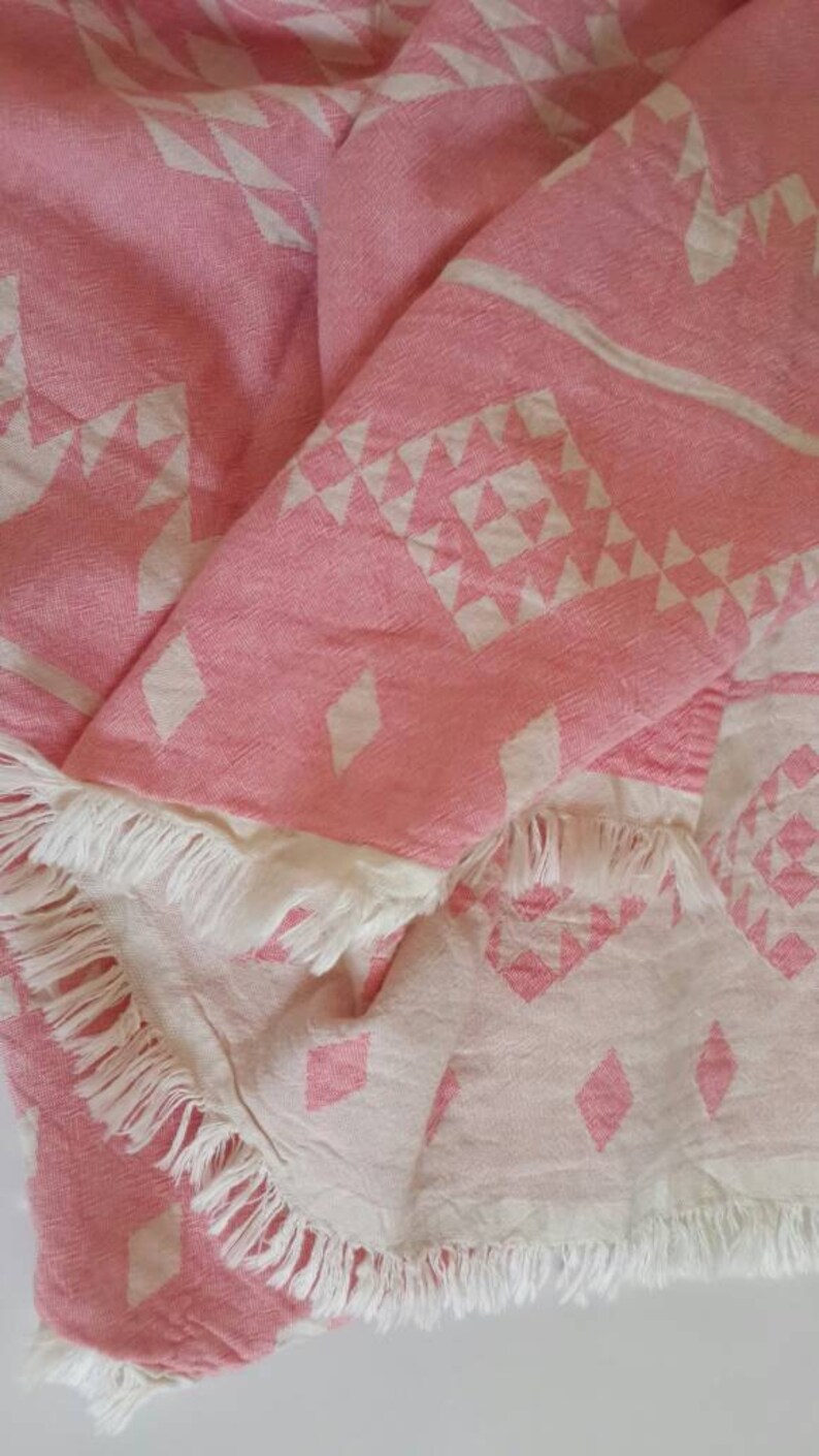 Pink Blanket Throw Bohemian Summer Towel Gypsy Beach Fouta Etsy