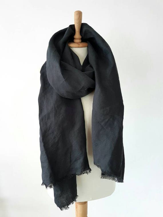 grey linen scarf