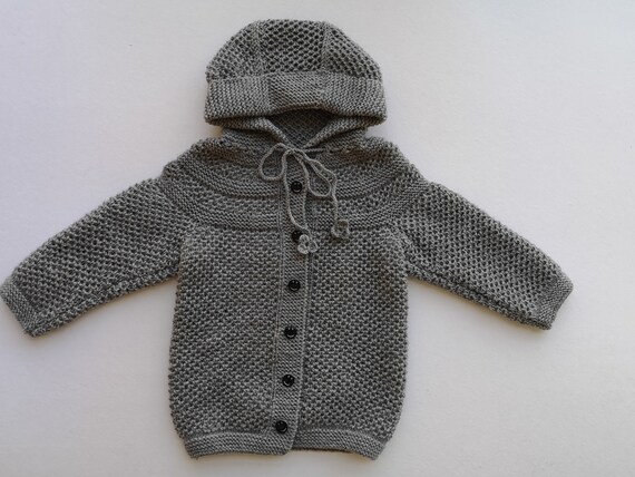hooded baby cardigan
