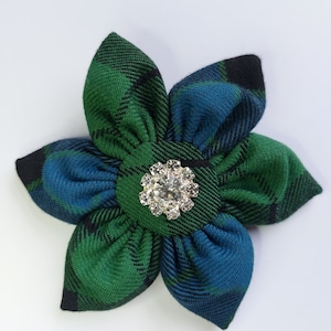 MacKay Ancient Tartan Flower Diamante Scottish Brooch