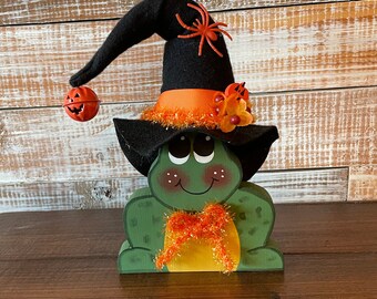 Witch frog Halloween decoration