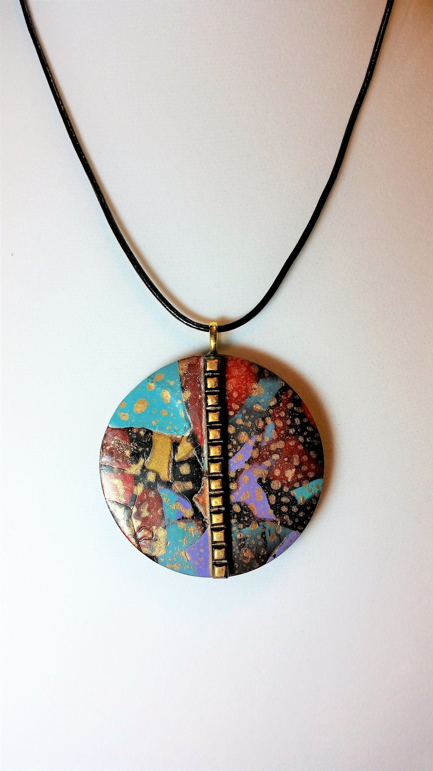 Colorful Abstract Pendant II Necklace Etsy