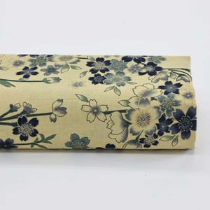 Japanese fabric Sakura vintage effect beige -50cm- Japanese pattern fabric, Japanese Fabric, Japan Textile, Japan motif, sakura,cherry motif