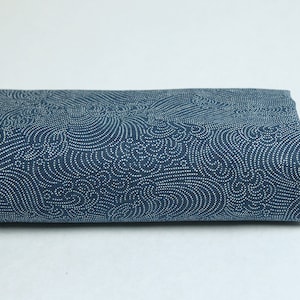 Traditional Japanese blue capri fabric with Nami pattern - 50cm, Japanese, Japanese fabrics, Nami, traditional Japanese fabric, capri fabric, wave