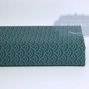 Japanese Seigaiha fabric dotted duck blue - 50cm, dotted seigaiha, Japanese fabrics, dotted seikaiha, duck blue fabric, wave