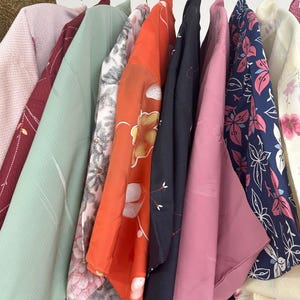 Set med 3 vintage haorier, set med haori, japansk jacka, kimonojacka, vintageväst till kimono, från Japan, slumpmässig haori, gammalt tyg, textil bild 1