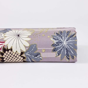 Hyakka Ryoran Quilt Gate fabric purple -50cm- japan fabric, Japanese fabric, quilt gate fabric, Hyakka Ryoran, kimono style, grey golden