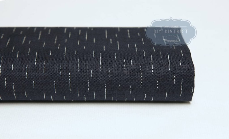 Traditional Japanese navy blue Tateshizuku fabric - 50cm, Japanese fabrics, traditional fabric, navy blue Japanese fabric, pattern image 1