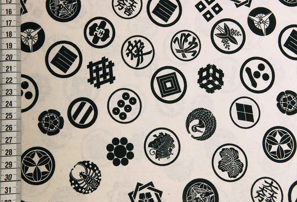 Japanese Kamon traditional whitebottomed fabric PROMOTION Etsy