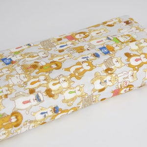 Japanese Shiba pattern fabric double gauze gray background - 50cm, Japanese fabrics, dog fabric, dog pattern fabric, dog print fabric, shiba fabric