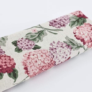 Japanese canvas pink hydrangea -50cm- Japanese fabric, Japanese canvas, hydrangea fabric, hydrangea flower, pink hydrangea, hydrangea pattern