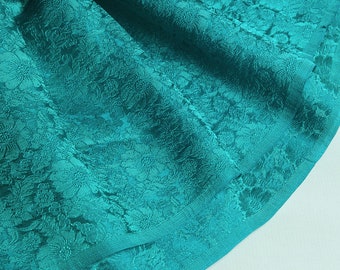 Turquoise blue silk brocade fabric - 50cm, turquoise, brocade, brocade fabric, silk, silk brocade, brocade fabrics, turquoise silk