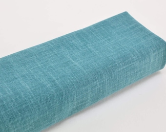 Tela japonesa lisa azul claro teñida a mano - 50 cm, textil japonés, 手捺染, estampado a mano, liso, turquesa, tela Sashiko plein, hecha a mano