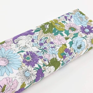 Cotton lawn liberty style colored blue and lilac -50cm- liberty style, Japanese fabric, Japanese fabrics, Japanese liberty, liberty style fabric