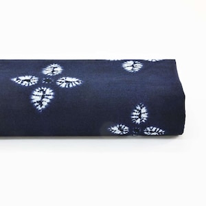 Japanese fabric flower pattern in shibori style - 50cm, Japanese fabric, shibori, indigo shibori, dyed, shibori pattern, Dyed Japanese