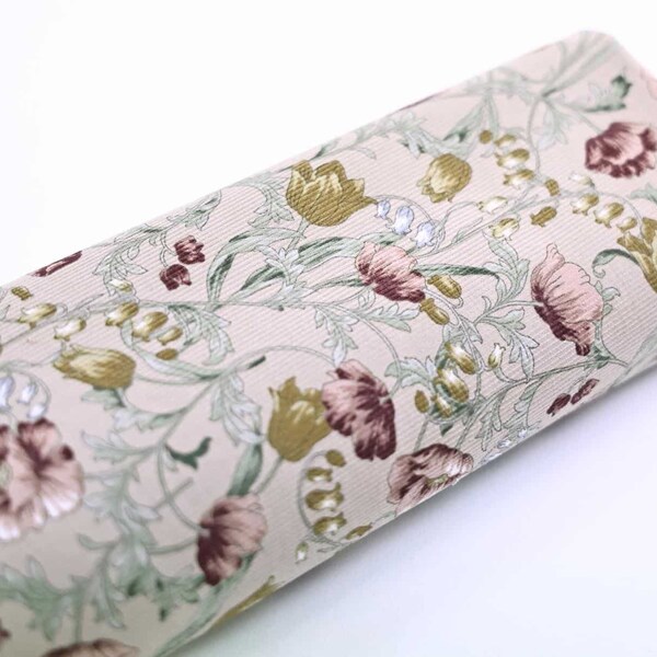 Tissu velours côtelé imprimé fleurs fond rose -50cm- tissu velours Japonais, velours imprimé, côtelé imprimé, tissu British, velours fleurie