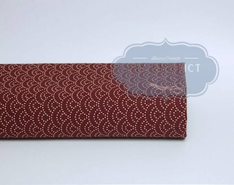 Tissu japonais Seigaiha pointillé fond rouge bordeaux -50cm, Seigaiha pointillé, Seikaiha rouge, motif Japonais traditionnel,seigaiha, vague