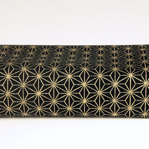 Charcoal Black Geometric Fabric by the Yard Designer Slub | Etsy
