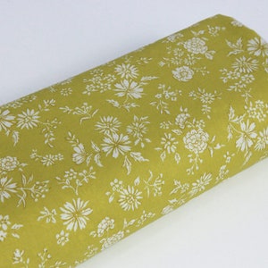 Japanese lawn cotton liberty style yellow background - 50cm, Japanese fabric, Japanese liberty, yellow liberty, yellow Japanese, yellow floral, lawn