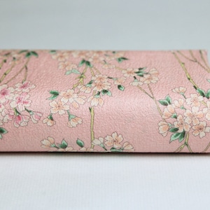 Pink Sakura Japanese Fabric - 50cm, Japanese fabric, Japanese fabrics, Japanese embossed fabric, Sakura Fabric, Chirimen cotton fabric, Sakura