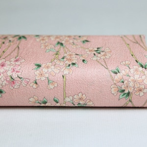 Pink Sakura Japanese fabric - 50cm, Japanese fabric, Japanese fabrics, embossed Japanese fabric, Sakura fabric, Chirimen cotton fabric, Sakura