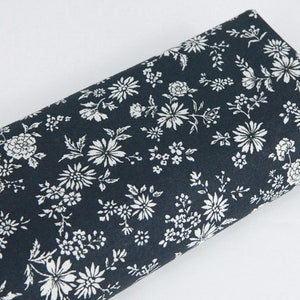 Japanese cotton lawn liberty style navy blue background - 50cm, Japanese fabrics, Japanese liberty, navy blue liberty, navy blue liberty