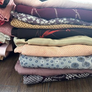 Set med 3 vintage haorier, set med haori, japansk jacka, kimonojacka, vintageväst till kimono, från Japan, slumpmässig haori, gammalt tyg, textil bild 2