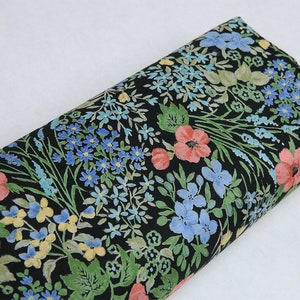 Japanese Liberty style fabric colorful with black background -50cm- Japaneses liberty, liberty style fabric, cotton lawn, printed lawn