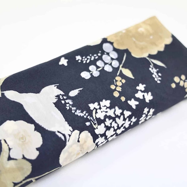 Nani IRO Rakuen silk and cotton in black -50cm- Japanese fabric, nani IRO, Naomi ITO, Kokka fabric, coton and silk fabric, rakuen fabric