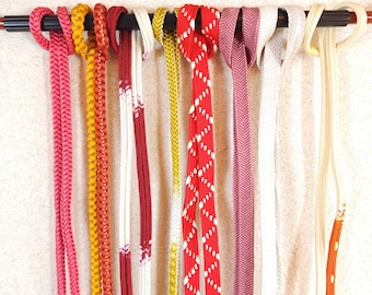 Set of 5 Obijime, Set of Obijime, Japanese ribbon, Kumihimo, Japanese Kumihimo, from Japan, random Obijime, traditional ribbon, 帯締め, 組紐