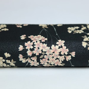 Japońska tkanina Sakura czarne tło - 50 cm, czarna tkanina - wzór Sakura, japońska tkanina, japońskie tkaniny, Sakura, japońska tkanina Sakura, kwiat Sakury