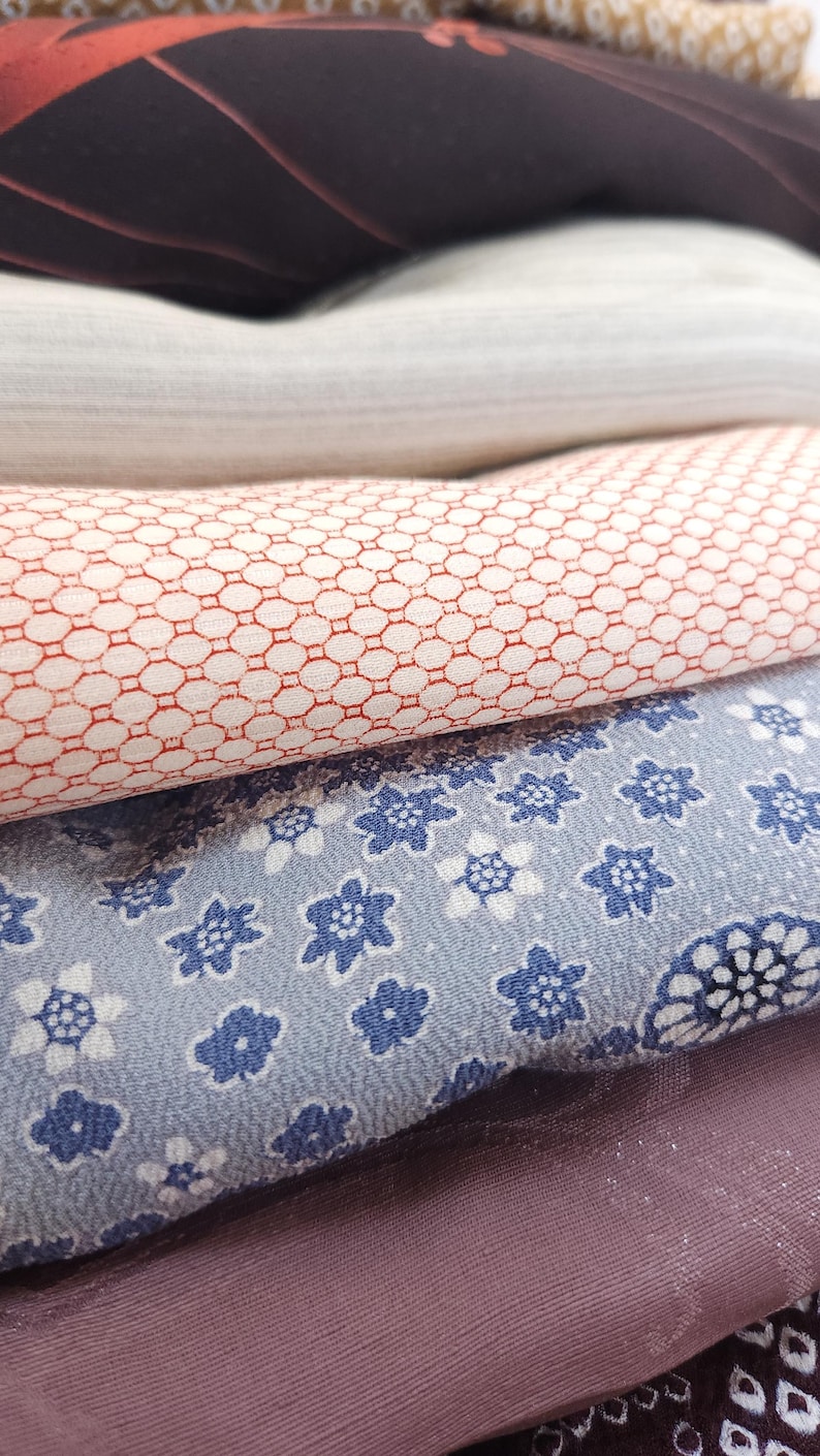 Set med 3 vintage haorier, set med haori, japansk jacka, kimonojacka, vintageväst till kimono, från Japan, slumpmässig haori, gammalt tyg, textil bild 5