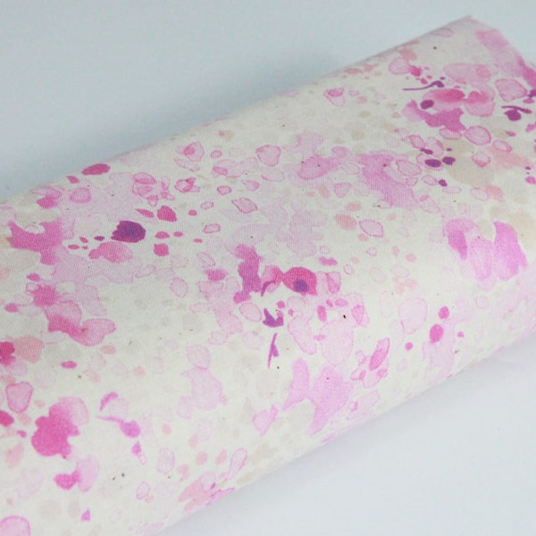 Tissu motif aquarelle rose - 50cm, tissus japonais, motif aquarelle rose, tissu imprimé aquarelle, motif style aquarelle, tissu aquarelle