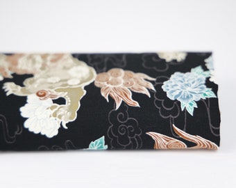 Japanese fabric Komainu black background - 50cm, Japanese fabrics, Komainu, Japanese creature, Japanese lion, Japanese komainu, fantasy creature