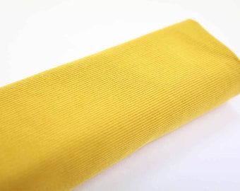 Tissu velours côtelé Japonais jaune moutarde -50cm- tissu velour Japonais, velours en coton, velour uni, velour moutarde, velour épais jaune