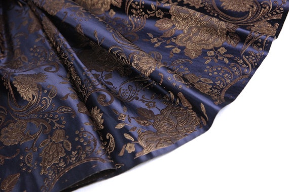 Navy 2024 brocade fabric
