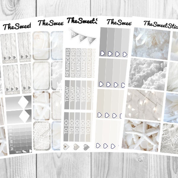 White Wedding (100+ Stickers): for use with Erin Condren Vertical Planner (Weekly)