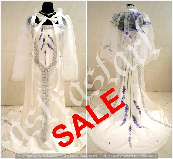 Medieval Wedding Dress S-M 10-12-14 Halloween Costume Gothic Gown Witch Handfasting LARP Wicca Victorian Historical Renaissance Coslay Fancy