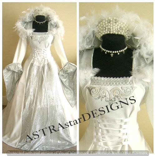 ALL SIZES Snow Ice Queen Narnia Costume Medieval Wedding Dress Etsy